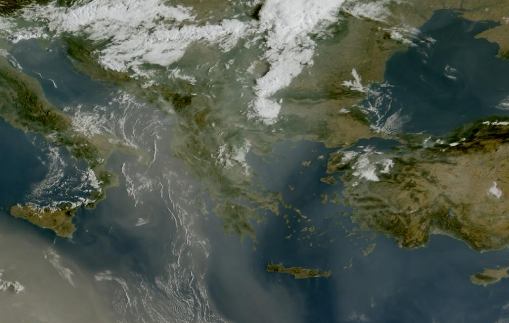 Τελευταία δορυφορική εικόνα νεφοκάλυψης