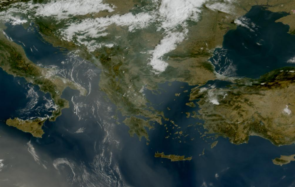 Τελευταία δορυφορική εικόνα νεφοκάλυψης