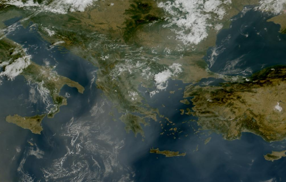 Τελευταία δορυφορική εικόνα νεφοκάλυψης