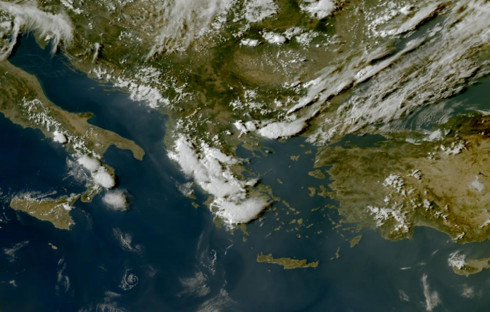 Τελευταία δορυφορική εικόνα νεφοκάλυψης