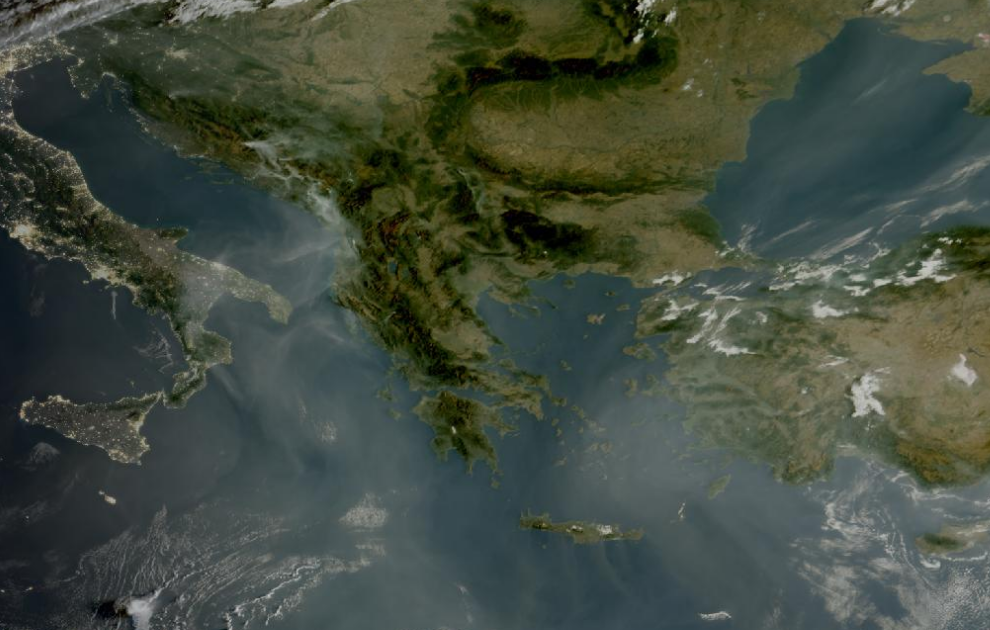 Τελευταία δορυφορική εικόνα νεφοκάλυψης