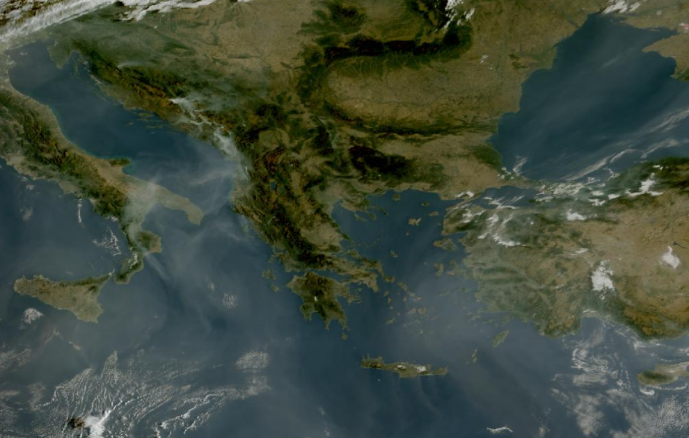 Τελευταία δορυφορική εικόνα νεφοκάλυψης