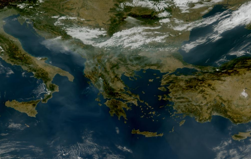 Τελευταία δορυφορική εικόνα νεφοκάλυψης