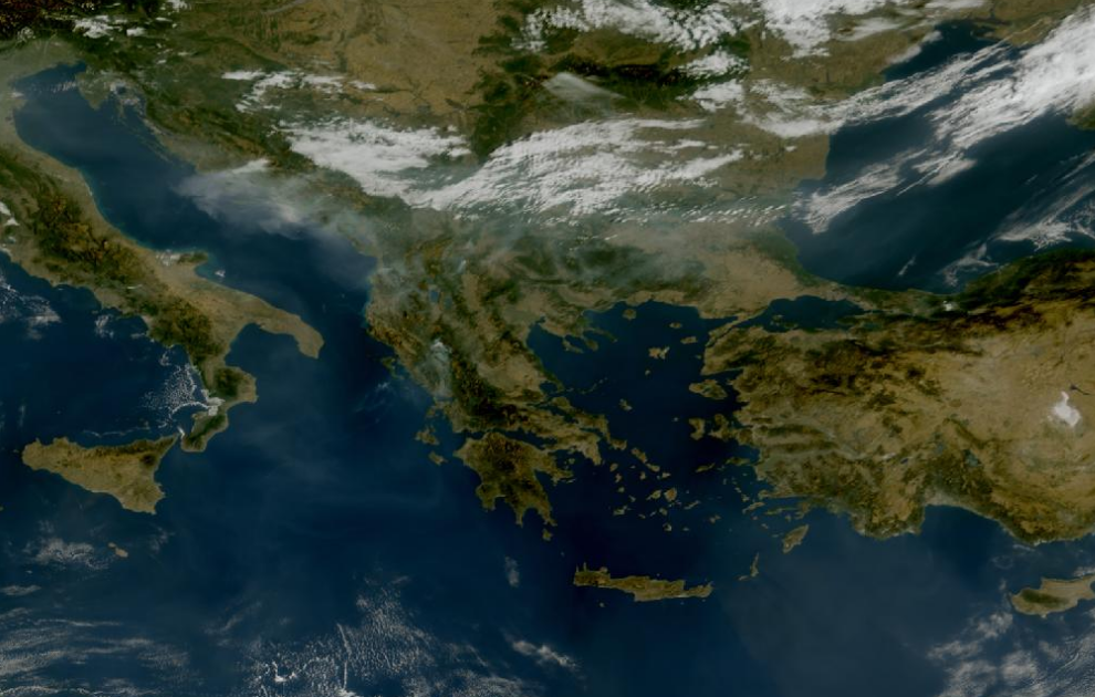 Τελευταία δορυφορική εικόνα νεφοκάλυψης
