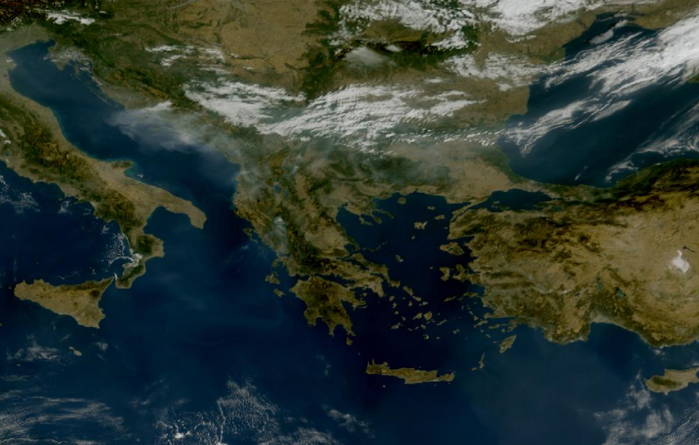 Τελευταία δορυφορική εικόνα νεφοκάλυψης