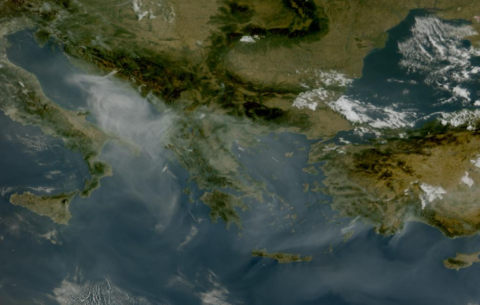 Τελευταία δορυφορική εικόνα νεφοκάλυψης
