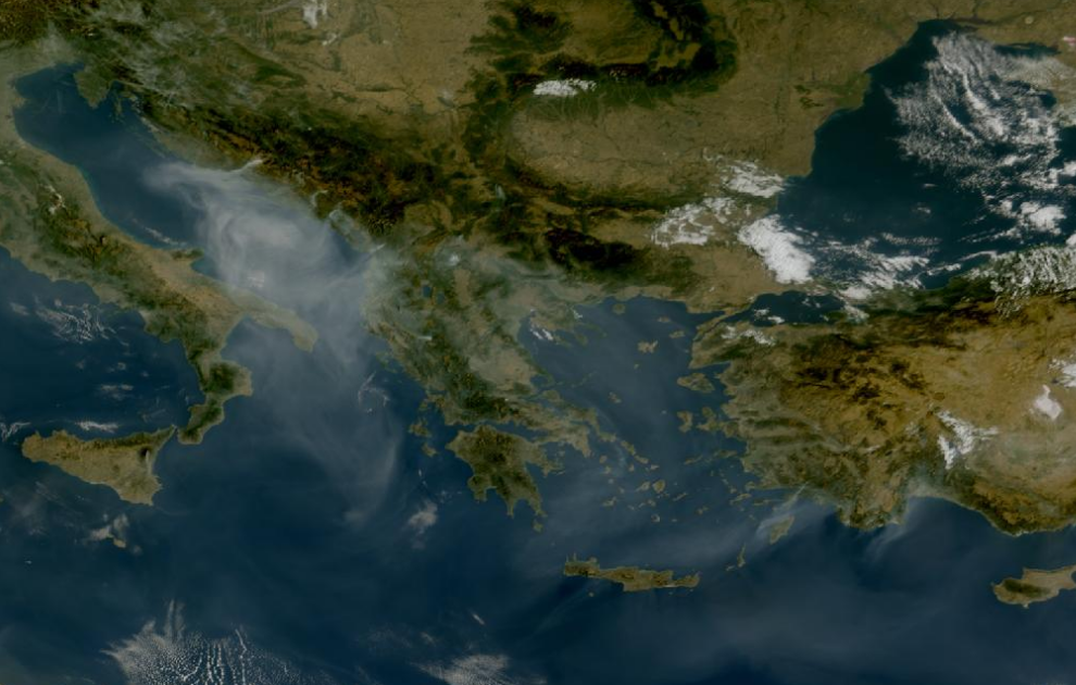 Τελευταία δορυφορική εικόνα νεφοκάλυψης