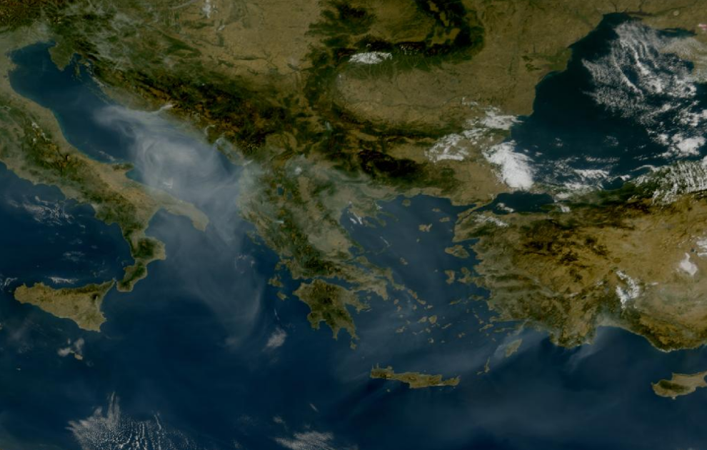 Τελευταία δορυφορική εικόνα νεφοκάλυψης