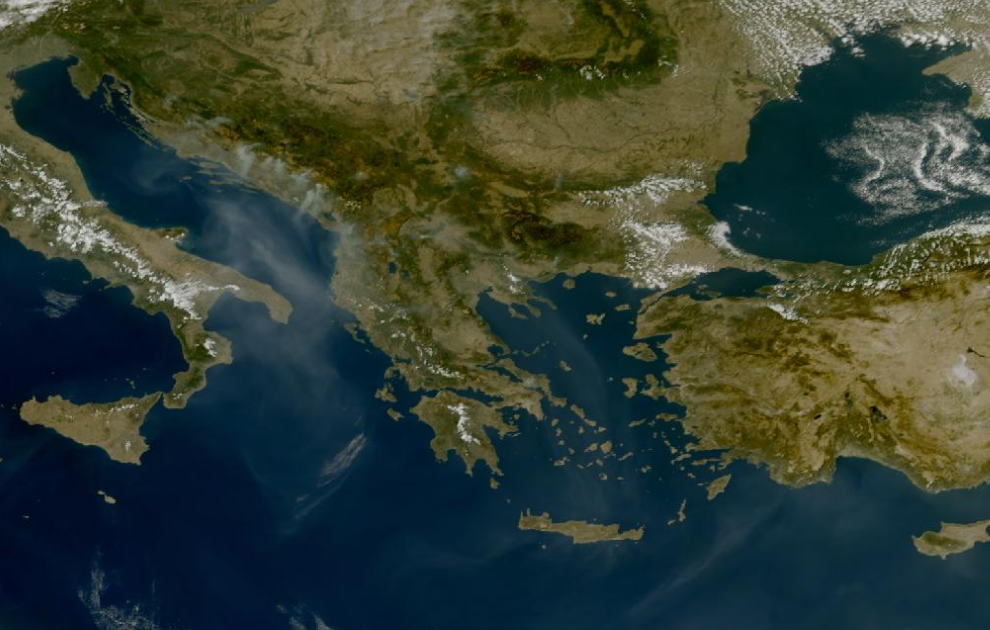Τελευταία δορυφορική εικόνα νεφοκάλυψης