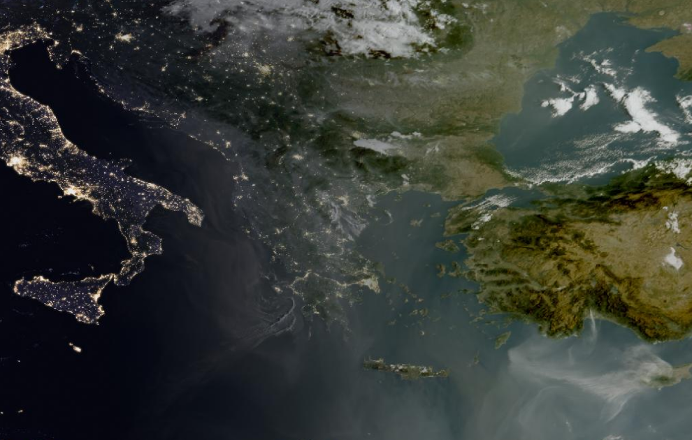 Τελευταία δορυφορική εικόνα νεφοκάλυψης