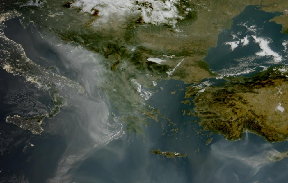 Τελευταία δορυφορική εικόνα νεφοκάλυψης