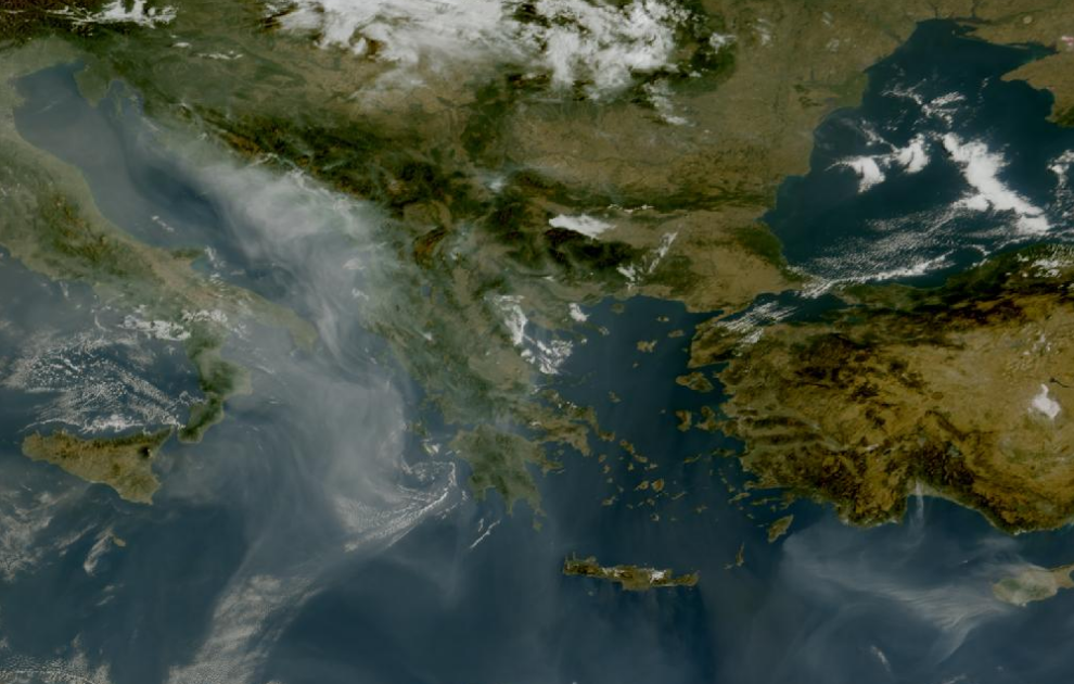 Τελευταία δορυφορική εικόνα νεφοκάλυψης