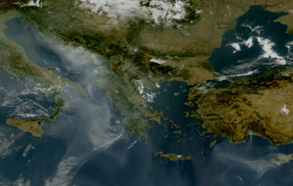 Τελευταία δορυφορική εικόνα νεφοκάλυψης