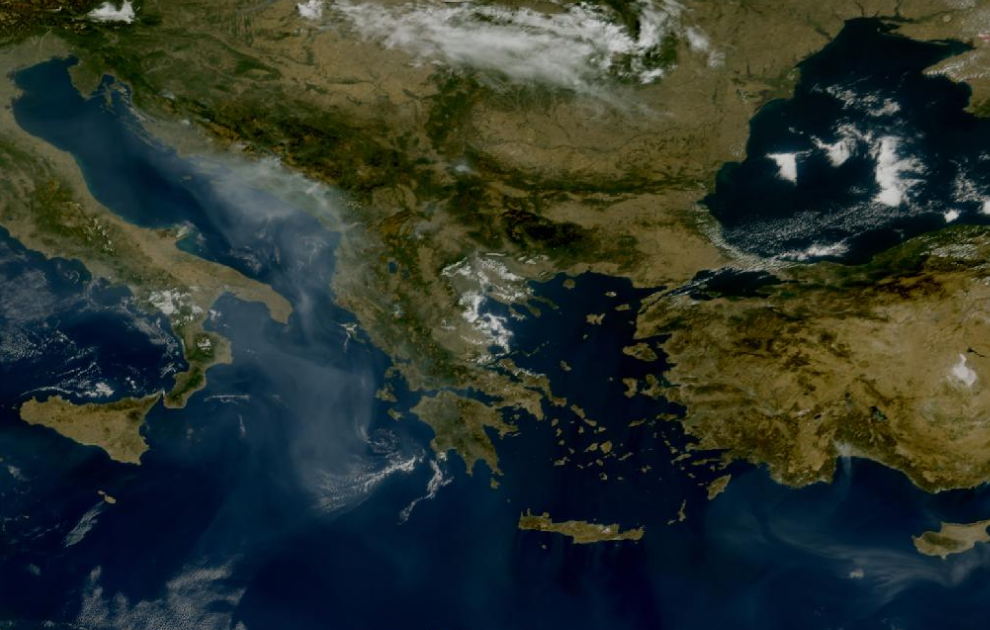 Τελευταία δορυφορική εικόνα νεφοκάλυψης