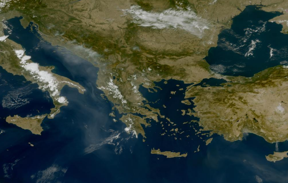 Τελευταία δορυφορική εικόνα νεφοκάλυψης
