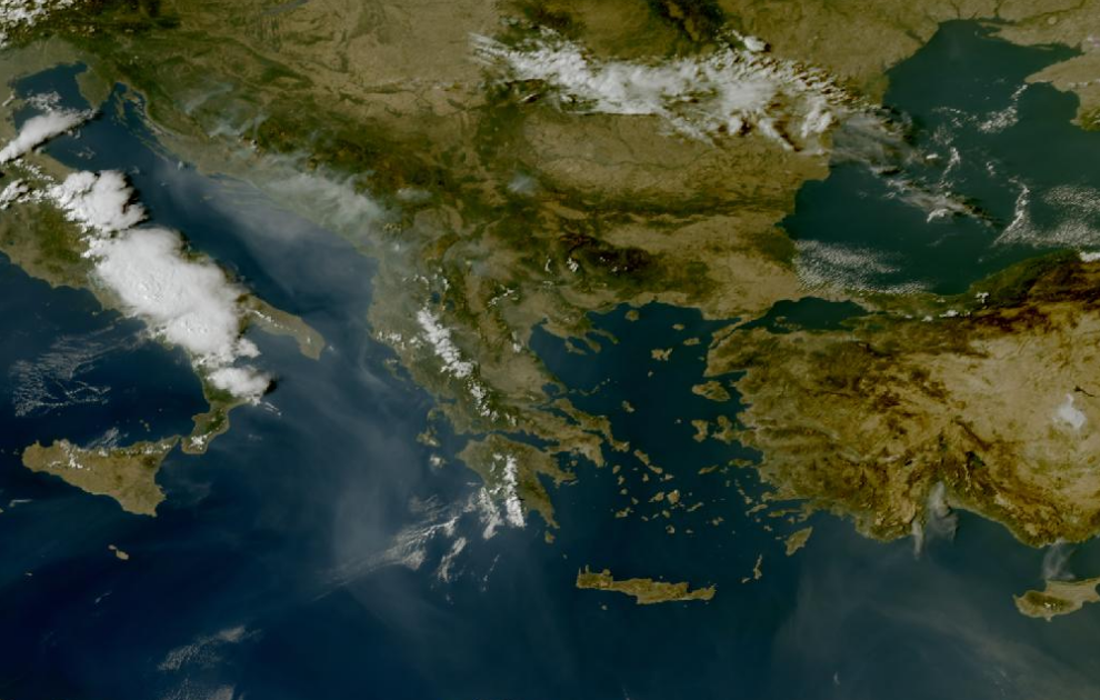 Τελευταία δορυφορική εικόνα νεφοκάλυψης