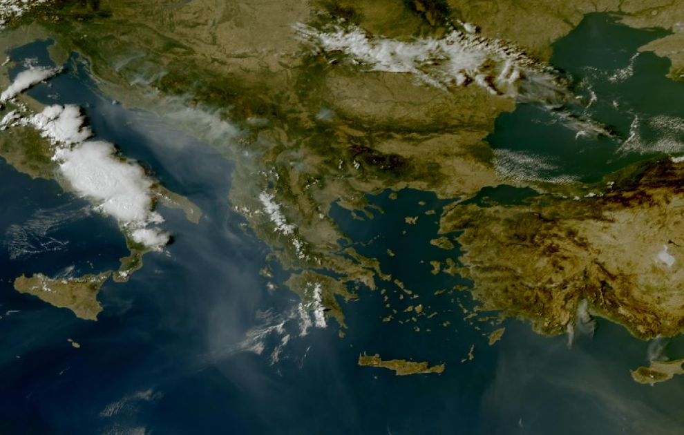 Τελευταία δορυφορική εικόνα νεφοκάλυψης