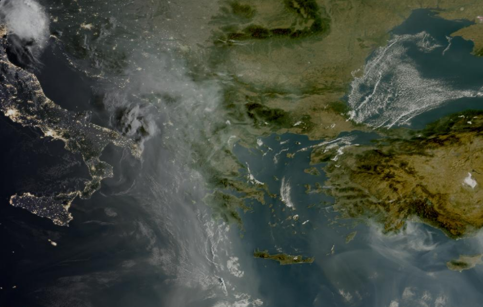 Τελευταία δορυφορική εικόνα νεφοκάλυψης
