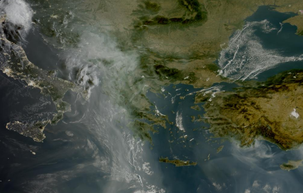 Τελευταία δορυφορική εικόνα νεφοκάλυψης