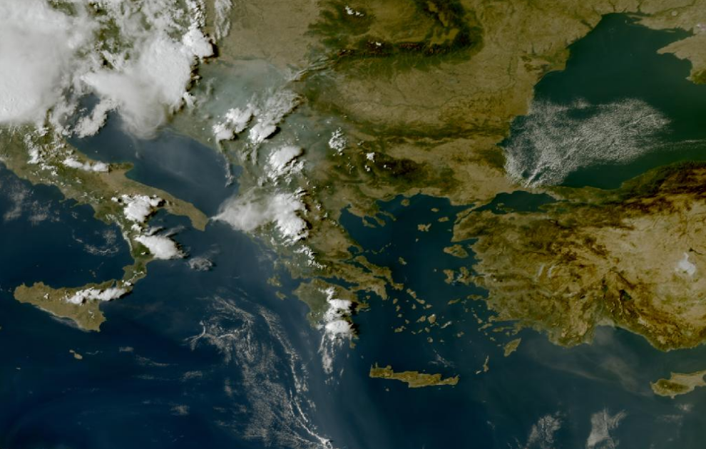 Τελευταία δορυφορική εικόνα νεφοκάλυψης