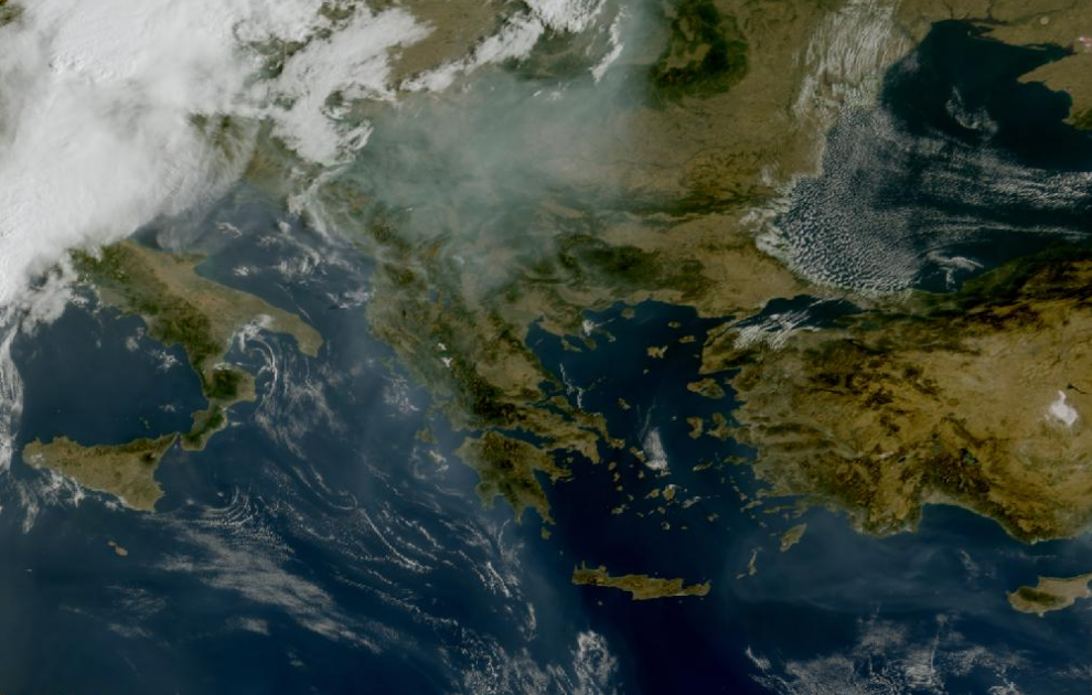 Τελευταία δορυφορική εικόνα νεφοκάλυψης
