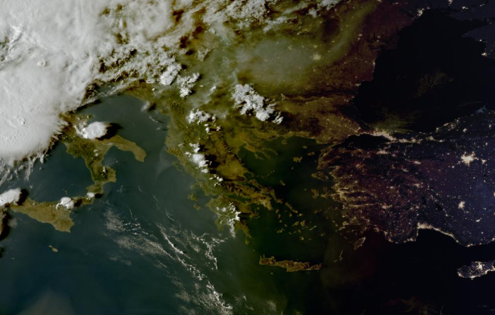 Τελευταία δορυφορική εικόνα νεφοκάλυψης