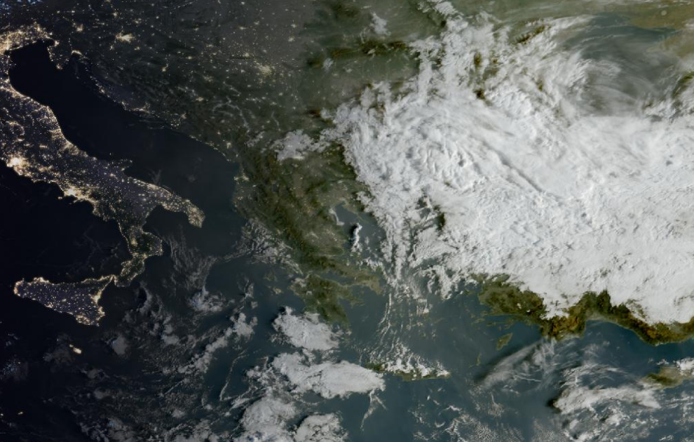 Τελευταία δορυφορική εικόνα νεφοκάλυψης
