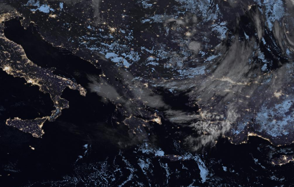 Τελευταία δορυφορική εικόνα νεφοκάλυψης
