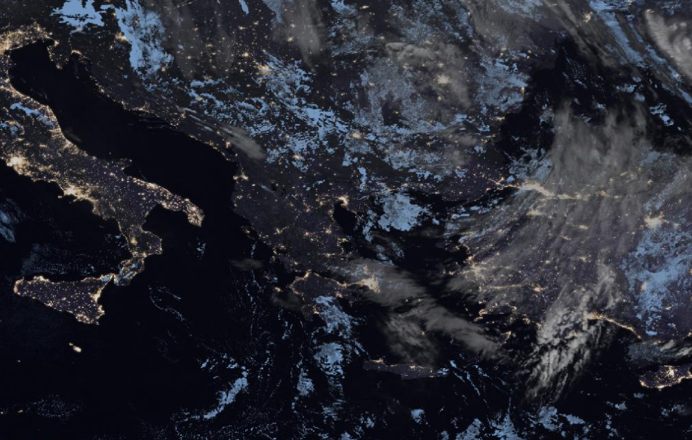 Τελευταία δορυφορική εικόνα νεφοκάλυψης