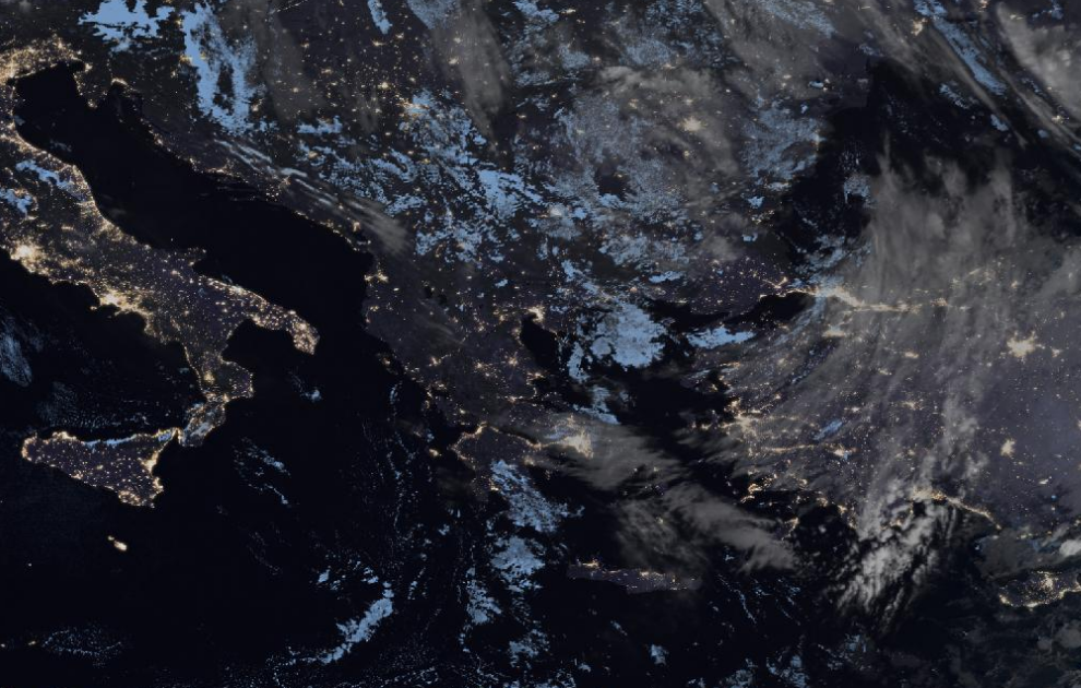Τελευταία δορυφορική εικόνα νεφοκάλυψης