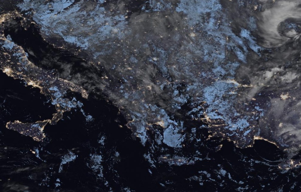 Τελευταία δορυφορική εικόνα νεφοκάλυψης