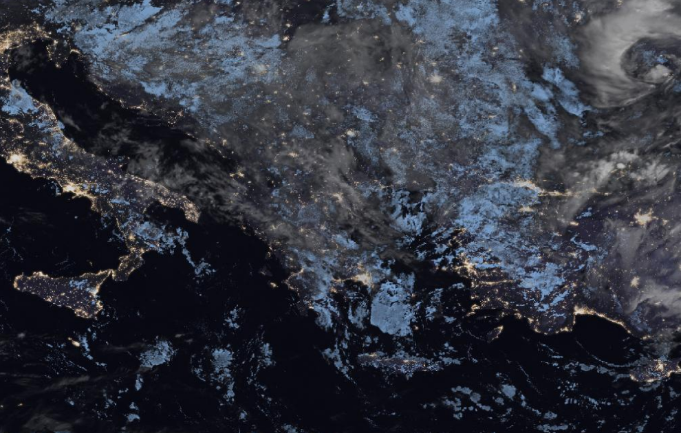 Τελευταία δορυφορική εικόνα νεφοκάλυψης