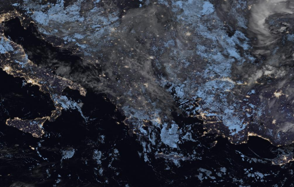 Τελευταία δορυφορική εικόνα νεφοκάλυψης