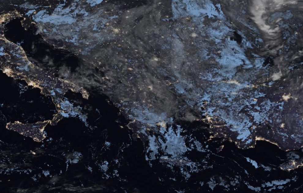Τελευταία δορυφορική εικόνα νεφοκάλυψης