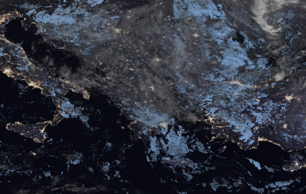 Τελευταία δορυφορική εικόνα νεφοκάλυψης