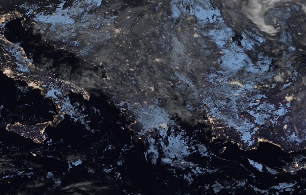 Τελευταία δορυφορική εικόνα νεφοκάλυψης