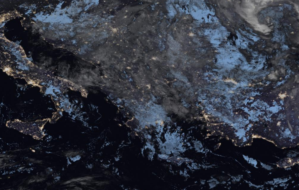 Τελευταία δορυφορική εικόνα νεφοκάλυψης